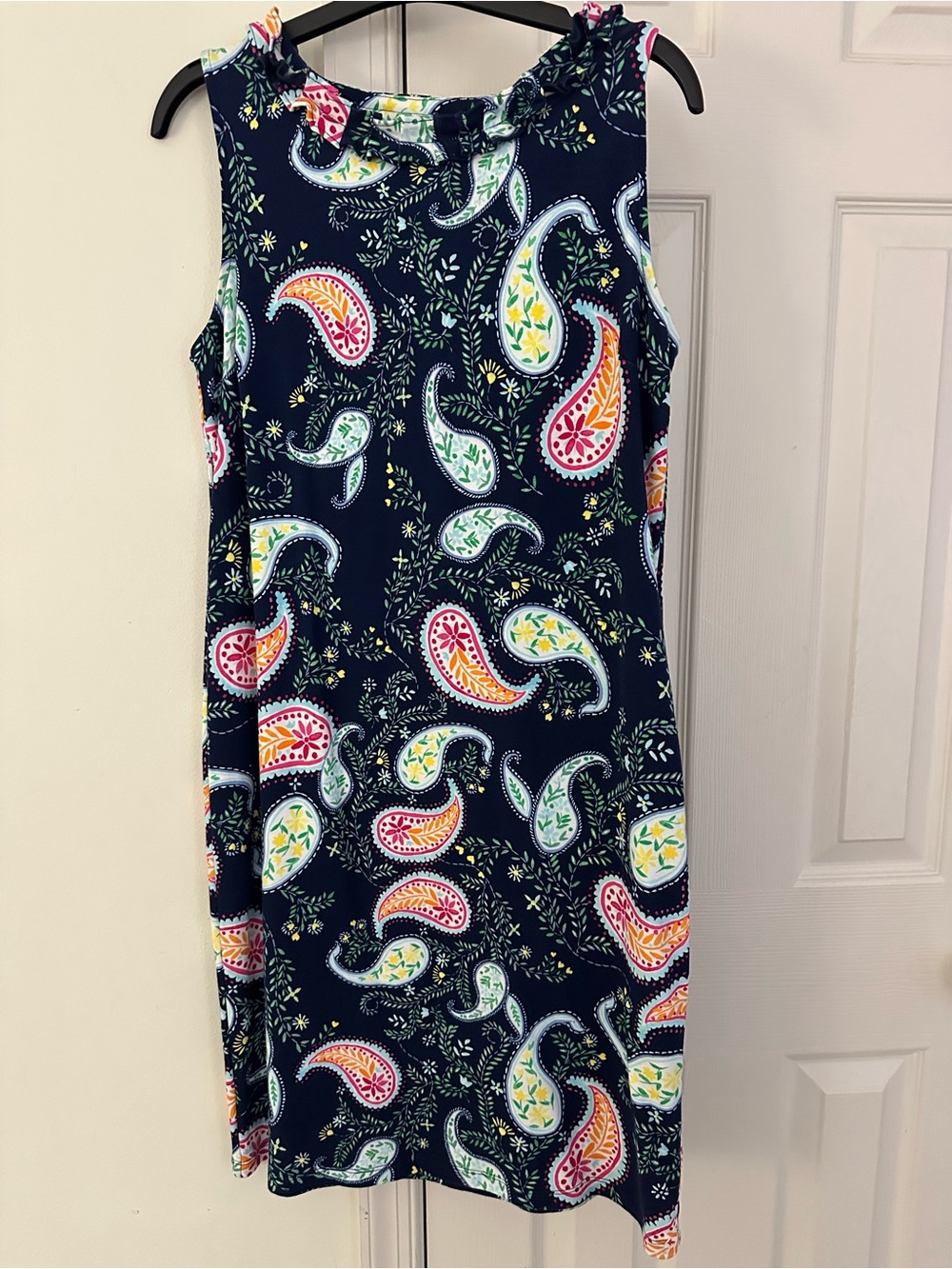 Talbots Navy Midi Dress with Multicolor Paisley